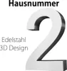 Edelstahl Hausnummer 20 cm Groß Gross Haus Nummer 2 Zahlen Produktbild-Vorschau 1