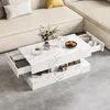 UnboxG Couchtisch 100x50 cm in Marmoroptik mit LED, 2 Produktbild-Vorschau 9