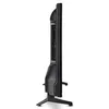 Side view of a black television on a stand, against a white background. Produktbild-Vorschau