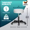 CASARIA® Tabouret de bureau blanc pivotant 360° hauteur Voir les images du produit 4