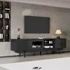 A modern living room with a TV stand and a television. Produktbild-Vorschau