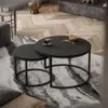 Runder Couchtisch CIRI SLIM 2in1 Schwarz Matt Produktbild-Vorschau 4