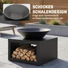 Outsunny Feuerschale Ø59 cm Feuerstelle mit Holzablage, Produktbild-Vorschau 5