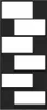 A product image of a black bookshelf with multiple white rectangular shelves, arranged in a staggered pattern. Náhled obrázku produktu