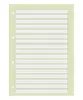 A sheet of lined paper with three holes punched on the left side. Produktbild-Vorschau