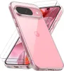 A clear protective case and screen protectors for a pink Google Pixel phone. Produktbild-Vorschau