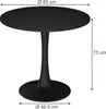 A black round dining table with dimensions indicated. Anteprima dell’immagine prodotto