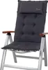 A close-up studio shot of a gray high-back chair cushion with a small pillow attached. Produktbild-Vorschau