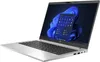 A silver HP Probook laptop is shown from a diagonal side view, with the screen displaying the Windows 11 interface. Voir les images du produit