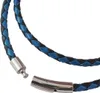 Lederkette Lederband 6 mm Herren Halskette Schwarz / Blau Produktbild-Vorschau 2