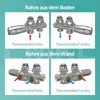 Diagrams showing the installation of plumbing fixtures from the floor and wall. Náhľad obrázku produktu