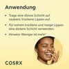 A woman applying lip balm with text instructions. Produktbild-Vorschau
