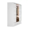 Schwebetürenschrank Kleiderschrank 250 cm Weiß/Weiß matt Produktbild-Vorschau 6