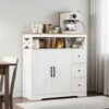 Szafka kuchenna / kredens UnboxG, biały, 100×40×105 cm, z 3 Podgląd zdjęcia produktu 1