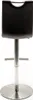 A black bar stool with a silver base and stem, shown from the back against a white background. Voir les images du produit