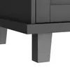 A close-up view of the bottom section of a dark gray cabinet, showing its legs and base. Produktbild-Vorschau