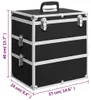 vidaXL Kosmetikkoffer 37x24x40 cm Schwarz Aluminium Produktbild-Vorschau 6