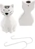 A collage of two white cat-shaped humidifiers and two white metal s-hooks. Podgląd zdjęcia produktu