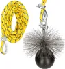 A chimney brush with a rope and weight. Produktbild-Vorschau