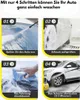 Four steps to wash a car, with images and German text. Produktbild-Vorschau