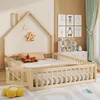 Letto per bambini Merax 140x190 cm con camino e sponda di Anteprima dell’immagine prodotto 1