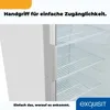 Close-up of a refrigerator door handle and shelves. Produktbild-Vorschau