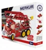 The image shows the packaging of a Merkur construction toy set, specifically a fire set. Voir les images du produit