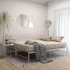 vidaXL Ausziehsofa Bettgestell Weiß Metall 90x200 cm Produktbild-Vorschau 3