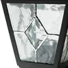 A close-up view of a black outdoor wall light with textured glass panels. Produktbild-Vorschau