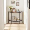 COSTWAY Console tafel, bijzettafel half rond met 2 niveaus, Productafbeelding-voorbeeld 2