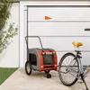 vidaXL Fahrradanhänger Hunde Orange und Grau Oxford-Gewebe Produktbild-Vorschau 2