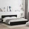 vidaXL Bettgestell mit Kopfteil Schwarz 160x200 cm Produktbild-Vorschau 2