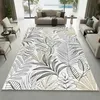 Kurzflorteppich Creme mit Blätterdesign Glanzoptik weich Produktbild-Vorschau 1