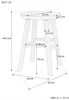 A diagram of a wooden stool with dimensions indicated. Produktbild-Vorschau