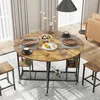 COSTWAY 3-delige eethoekset, inklapbare eettafel met 2 Productafbeelding-voorbeeld 2