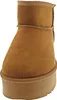 A close-up, front-facing view of a single brown boot with a platform sole. Anteprima dell’immagine prodotto