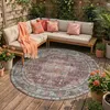 Volero - Outdoor Teppich Rund - Kairo Medaillon Bordeaux Produktbild-Vorschau 1