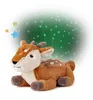 A plush toy deer with stars projected around it. Produktbild-Vorschau