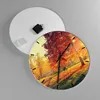 Wanduhr - Rund - Glasuhr - Park Herbst Baum - 40x40cm - Produktbild-Vorschau 2