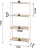 A diagram of a multi-shelf unit with dimensions and weight capacity indicated. Produktbild-Vorschau