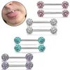 Frauen Strass Zunge Nase Nippel Ring Ohrstecker Körper Produktbild-Vorschau 2