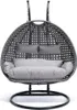 HOME DELUXE - Polyrattan Hängesessel TWIN Grau - 145x74x126 Produktbild-Vorschau 1