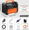 A collage image showing a refrigerant recovery machine and its accessories. Podgląd zdjęcia produktu