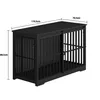 Hundekäfig Möbel, 119 cm Hundebox Möbel, 2 Türen, Schwarz | Produktbild-Vorschau 6