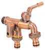 Doppelhahn Wasserhahn 3/4 Zoll Messing frostbeständig 2 Ausgänge Voir les images du produit