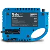 The back of a blue electric pump is shown against a white background. Produktbild-Vorschau