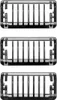Three identical black plastic guards are stacked vertically against a white background. Podgląd zdjęcia produktu