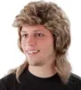 grau-blonde Vokuhila Perücke für Herren Produktbild-Vorschau 2
