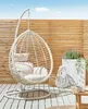 BELIANI Hängesessel Weiß Polyrattan Gestell inkl. Kissen Produktbild-Vorschau 2