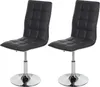 Two black dining chairs with chrome bases against a white background. Podgląd zdjęcia produktu